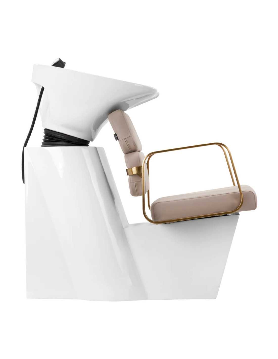 Gabbiano Porto gold and beige Shampoo unit : comfort and design for professional hairdressers