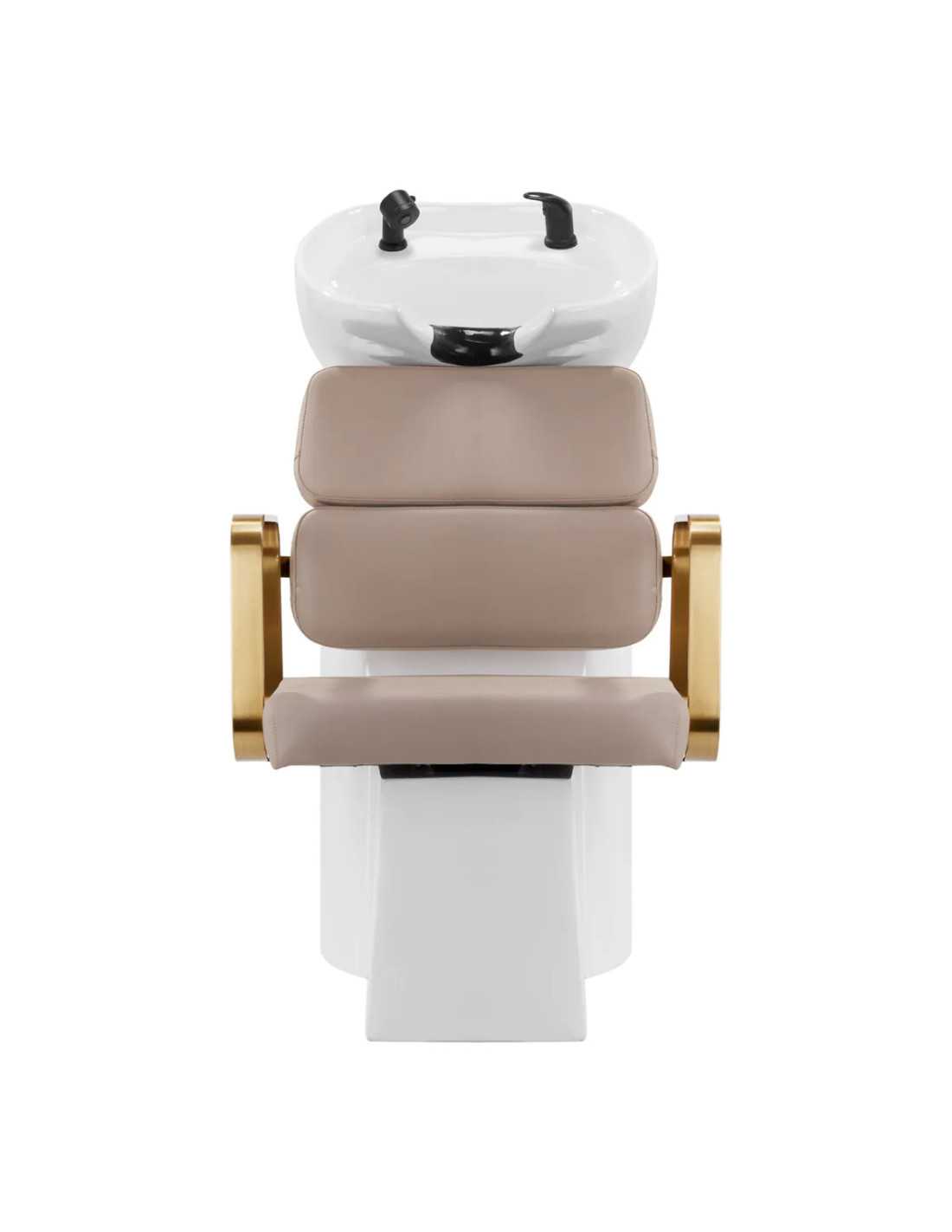 Gabbiano Porto gold and beige Shampoo unit : comfort and design for professional hairdressers