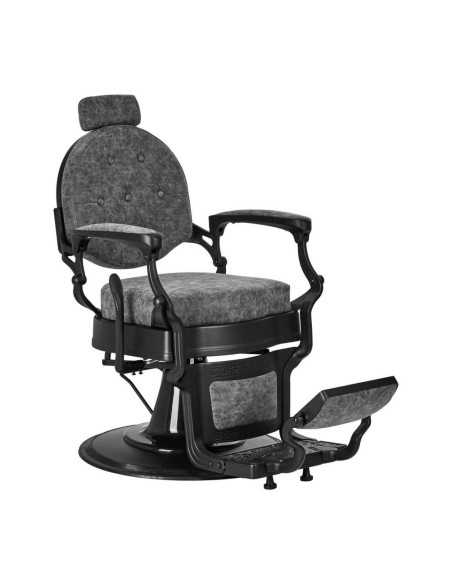 Vintage grijze kappersstoel – comfort en professionele stijl