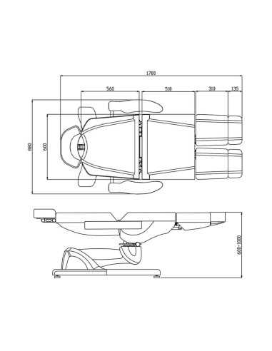 Sillón de pedicura eléctrico giratorio de 5 motores blanco Pro