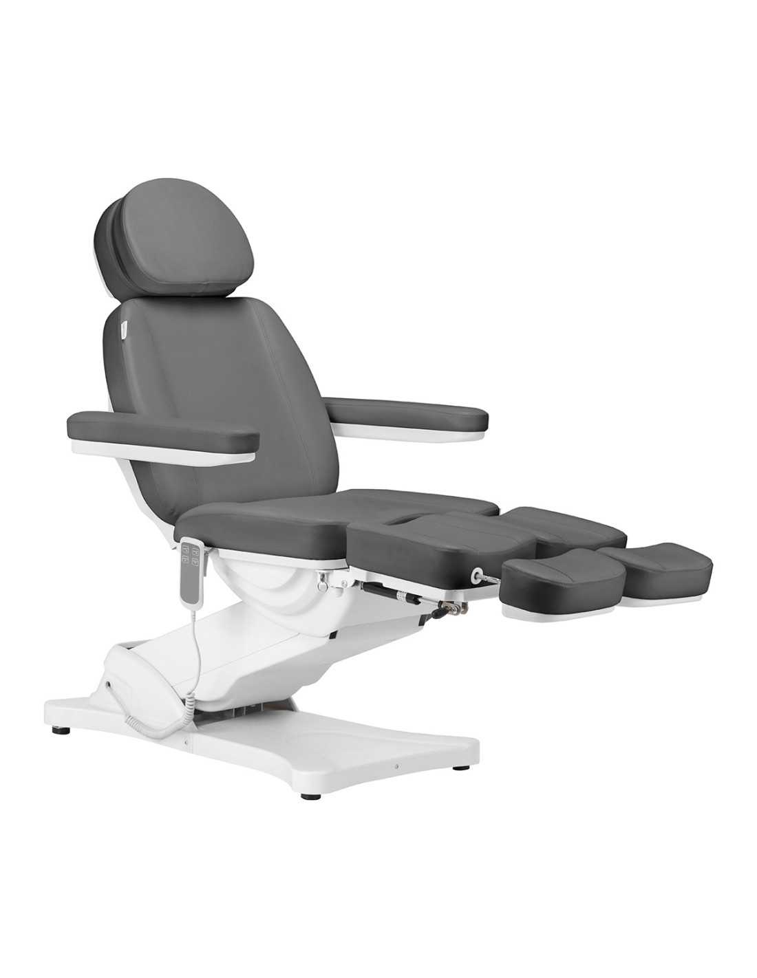 Sillón eléctrico estético Torino Pro de 2 motores en gris y blanco