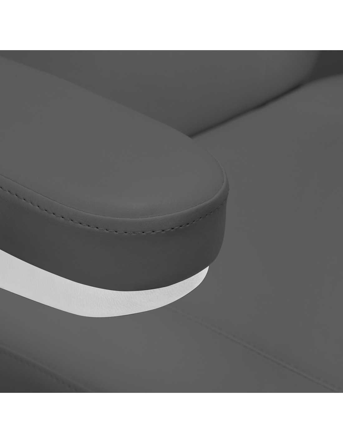 Sillón eléctrico estético Torino Pro de 2 motores en gris y blanco