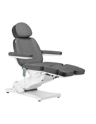 Sillón de belleza eléctrico Torino gris y blanco 3 motores Pro