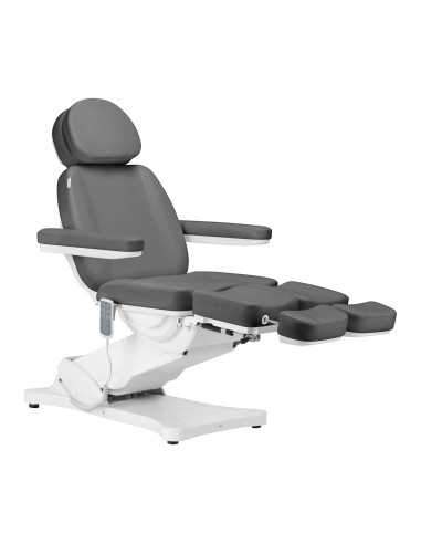 Sillón de belleza eléctrico Torino gris y blanco 3 motores Pro