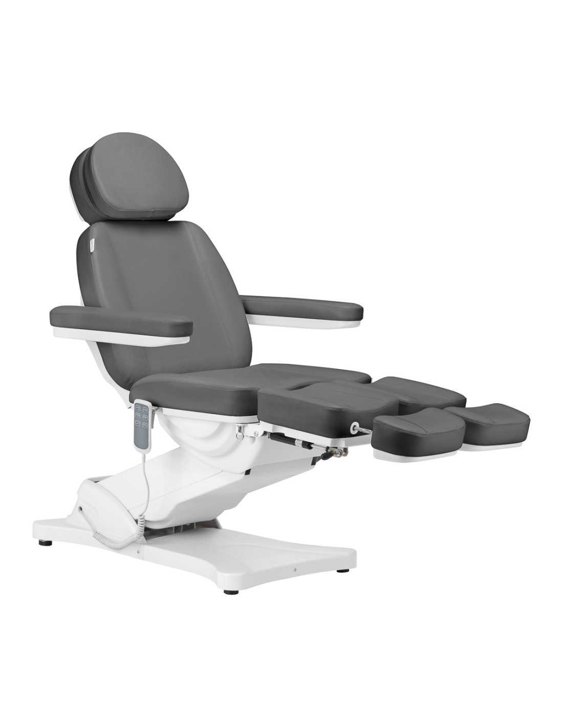 Sillón de belleza eléctrico Torino gris y blanco 3 motores Pro