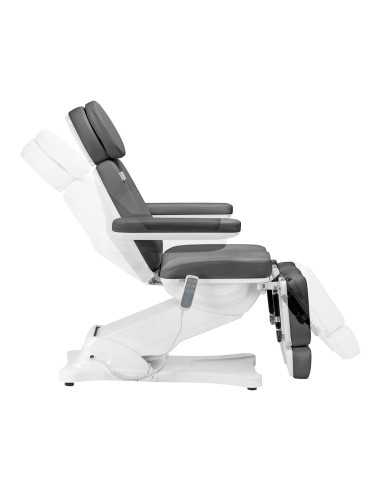 Sillón de belleza eléctrico Torino gris y blanco 3 motores Pro