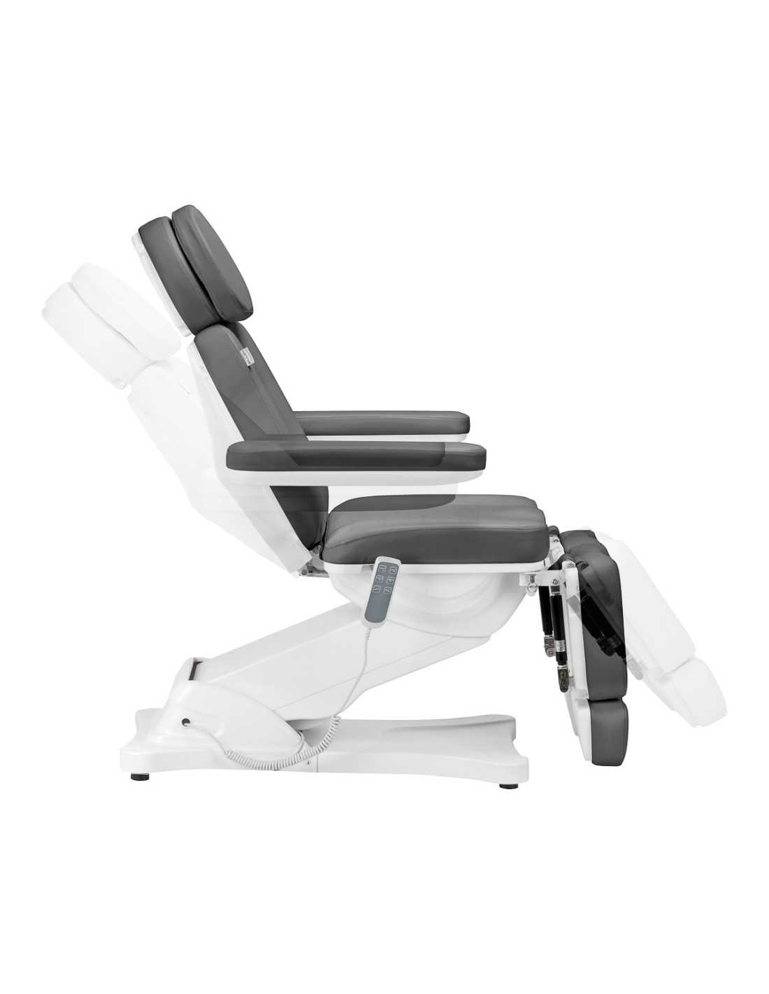Sillón de belleza eléctrico Torino gris y blanco 3 motores Pro