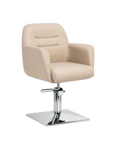 HydroSquare Verona Beige Chrome Pro Friseurstuhl 