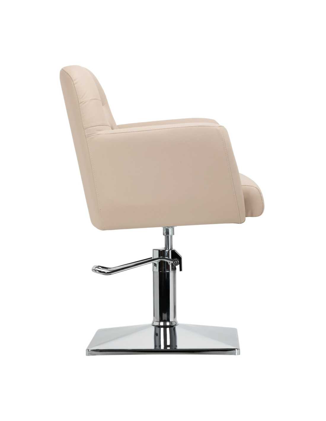 HydroSquare Verona Beige Chrome Pro Friseurstuhl 