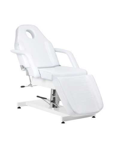 Sillón de belleza profesional giratorio hidráulico manual blanco