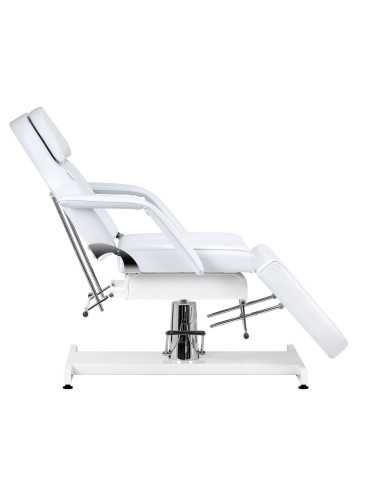 Sillón de belleza profesional giratorio hidráulico manual blanco