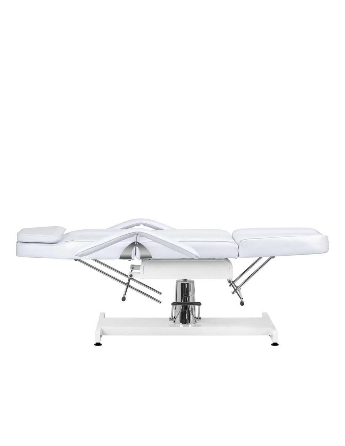 Sillón de belleza profesional giratorio hidráulico manual blanco