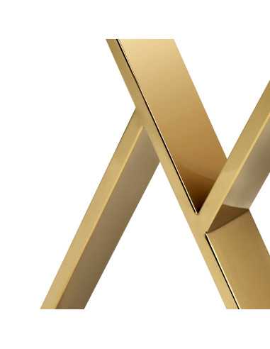 Solo Gold Espresso Manicure Table with White Top and Crossed Legs