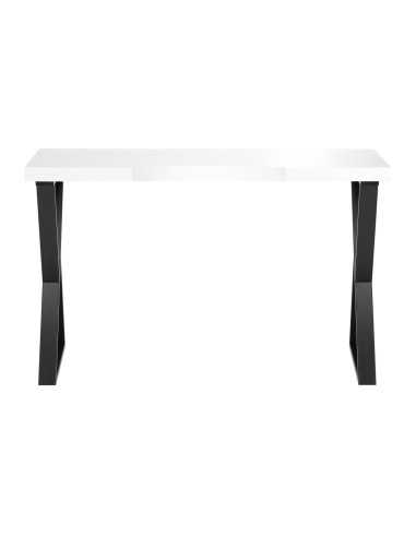 Mesa de manicure Solo preta com tampo branco e pernas geométricas