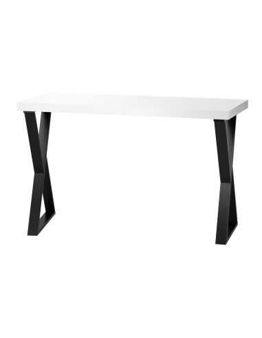 Mesa de manicure Solo preta com tampo branco e pernas geométricas