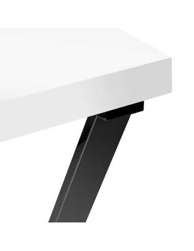 Mesa de manicure Solo preta com tampo branco e pernas geométricas