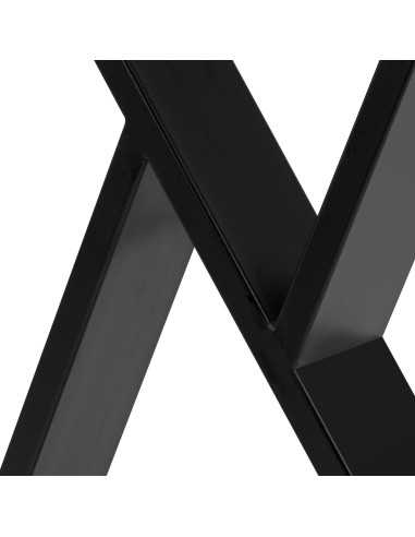 Solo-Maniküretisch in Schwarz mit weißer Platte und geometrischen Beinen