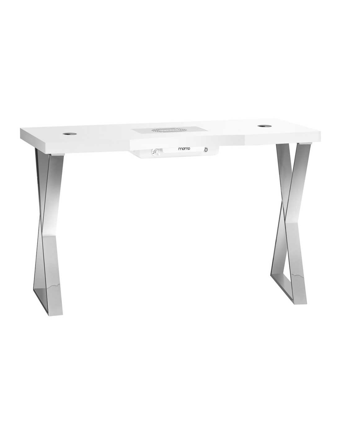 Table manucure aspirante Épure Chrome Air 48W pieds croisés 