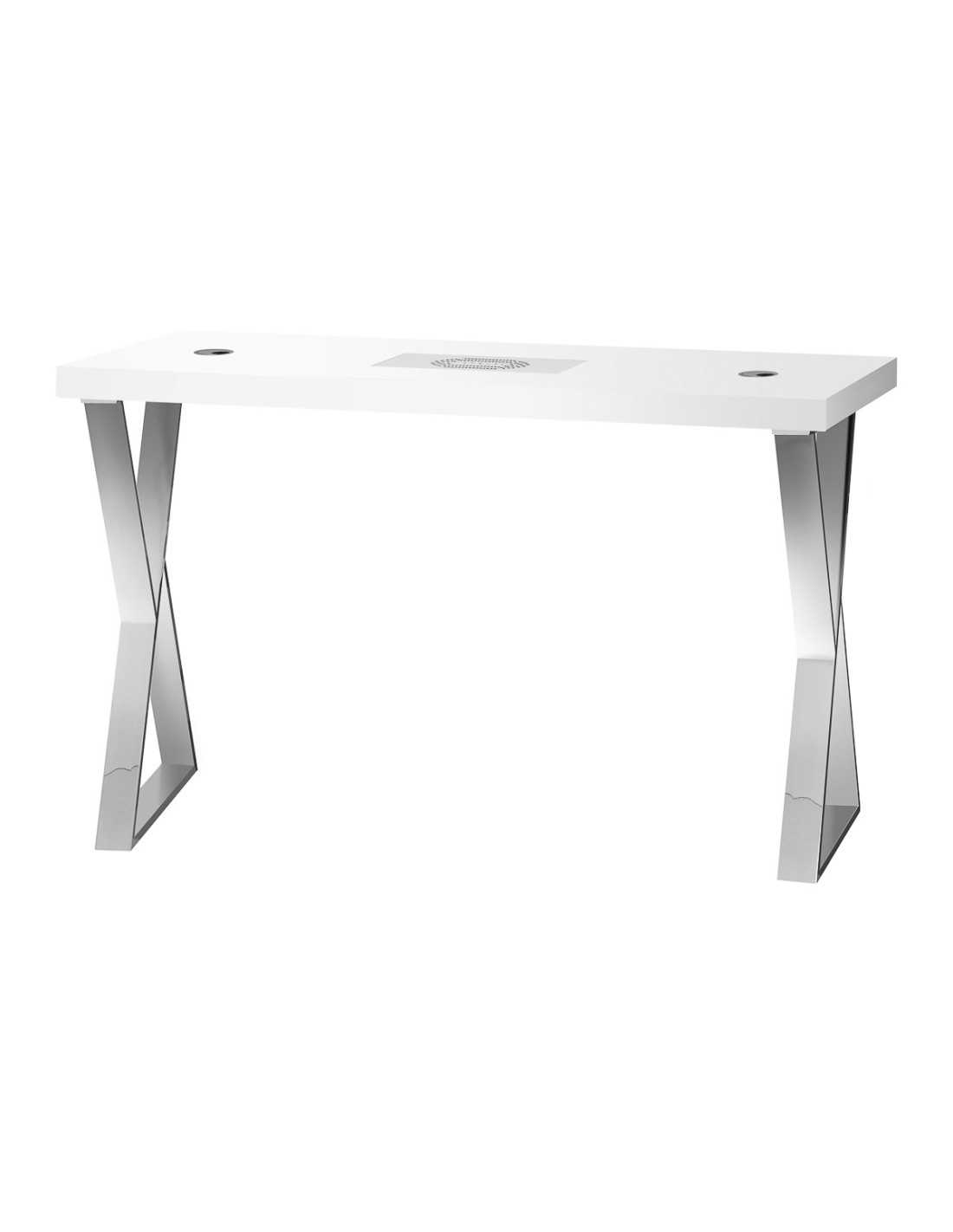 Table manucure aspirante Épure Chrome Air 48W pieds croisés 