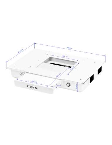 Table de Manucure Élégance Dorée Plateau Blanc & Aspirateur Intégré 48W 