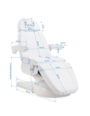 Poltrona elétrica estética Milano White com 3 motores Pro