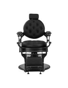 Cadeira de barbeiro GIULIANO Onyx – Estrutura em preto intenso e preto com linhas pretas 2