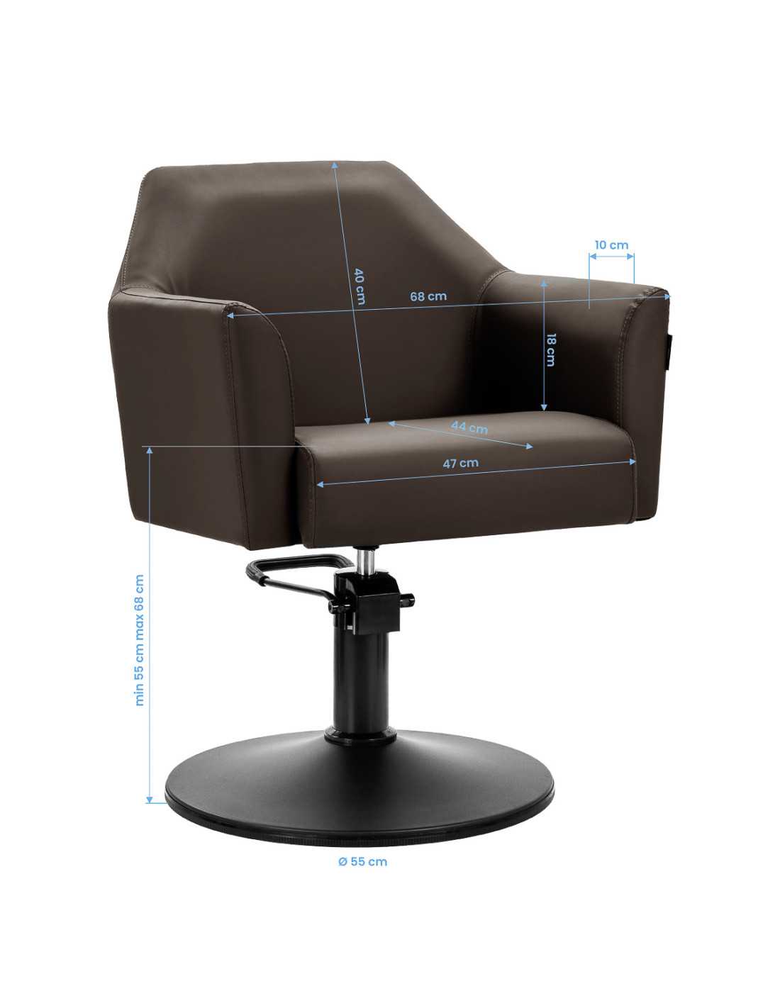 HydroLift Elite Mokkabraun Pro Friseurstuhl 