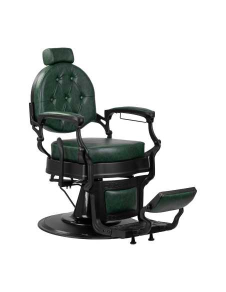 Poltrona da barbiere Cavalese verde con struttura nera