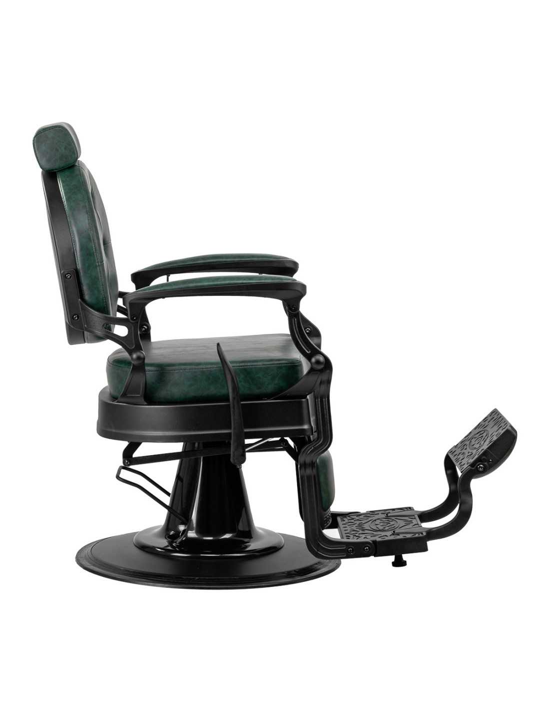 Fauteuil de barbier Cavalese vert avec cadre noir 