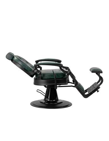 Fauteuil de barbier Cavalese vert avec cadre noir 