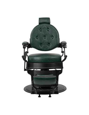 Poltrona da barbiere Cavalese verde con struttura nera