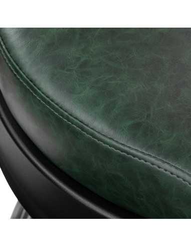 Poltrona da barbiere Cavalese verde con struttura nera