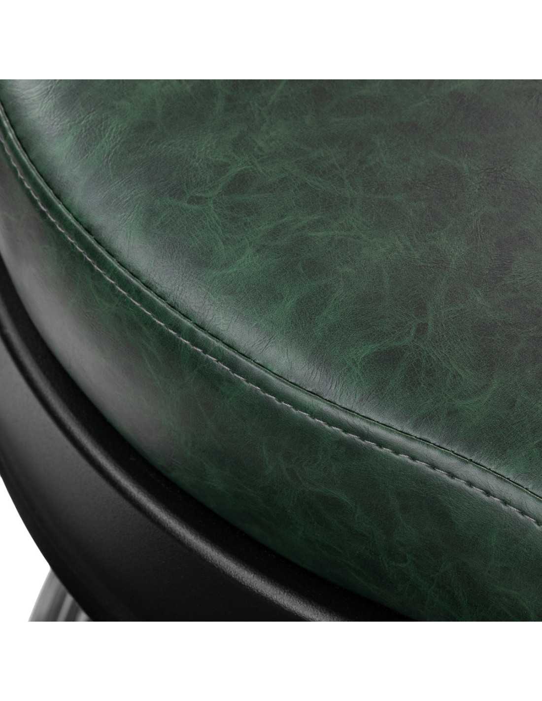 Silla de barbero verde Cavalese con estructura negra