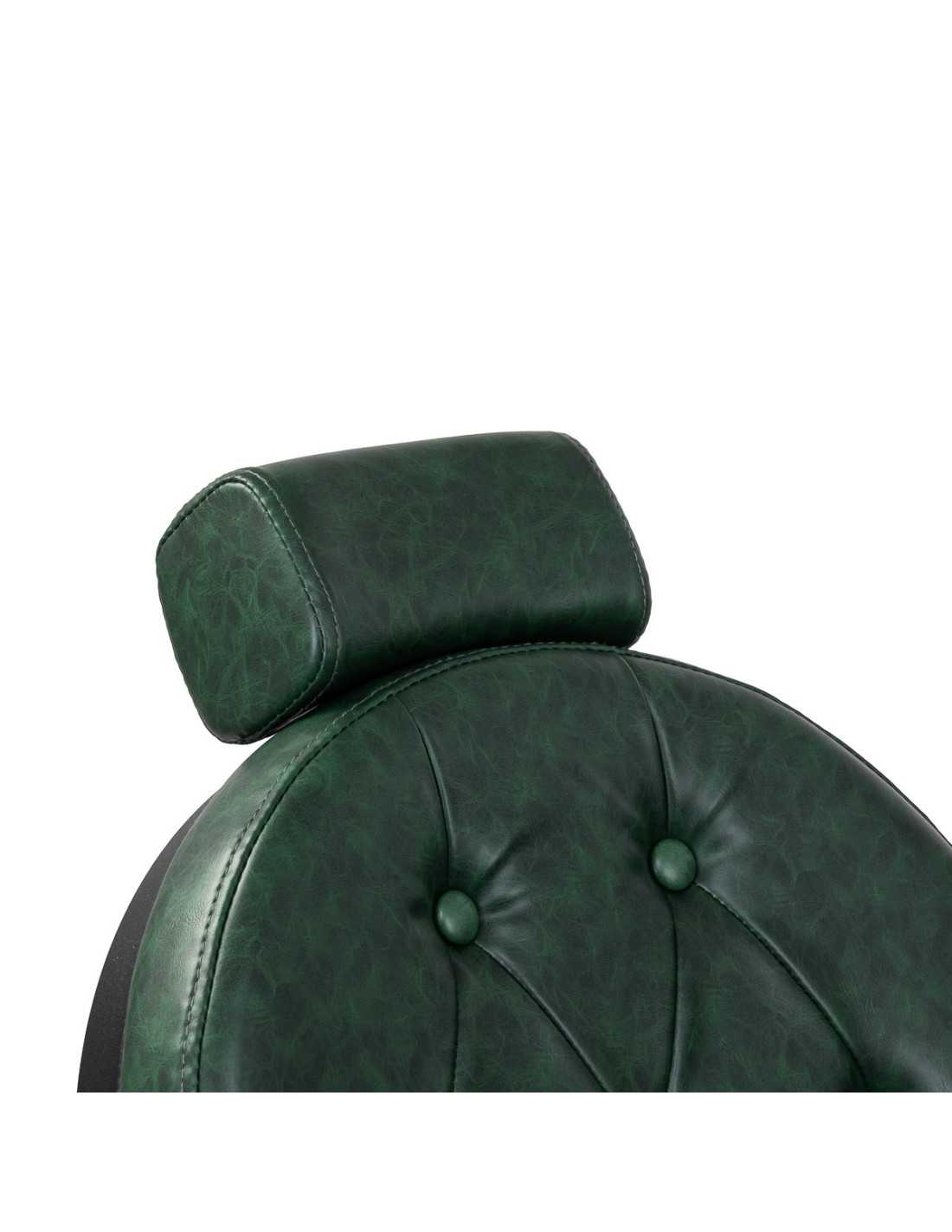 Poltrona da barbiere Cavalese verde con struttura nera