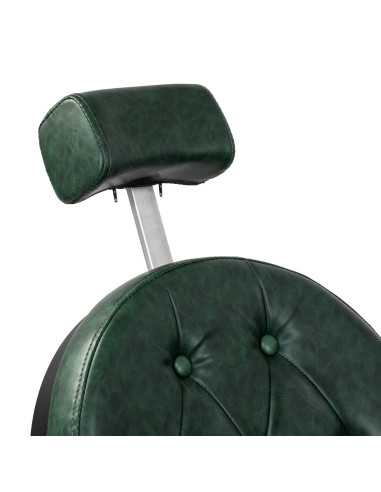 Poltrona da barbiere Cavalese verde con struttura nera