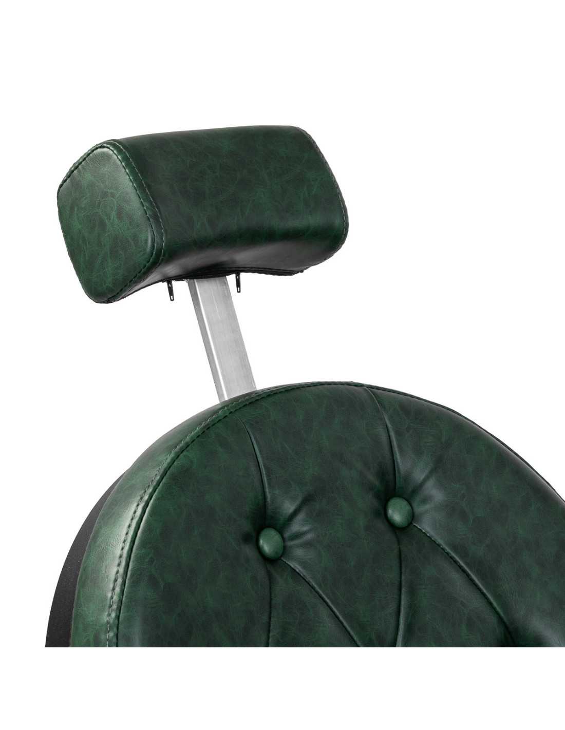 Poltrona da barbiere Cavalese verde con struttura nera