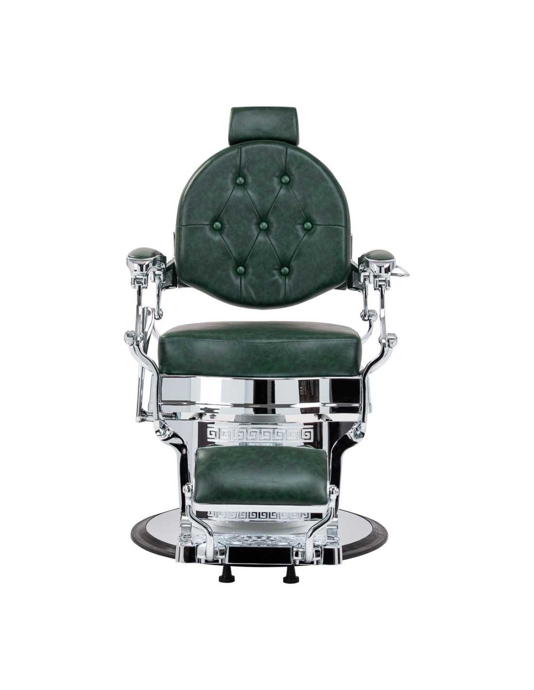 Cavalese Green Barber Chair with Chrome Frame