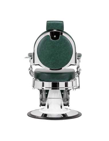 Cadeira de barbeiro Cavalese Green com estrutura cromada