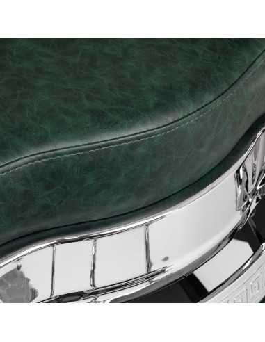 Poltrona da barbiere Cavalese verde con struttura cromata