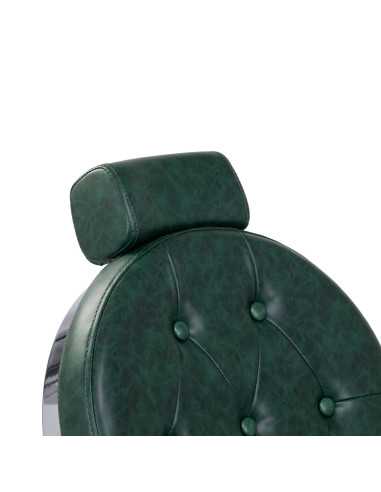 Poltrona da barbiere Cavalese verde con struttura cromata