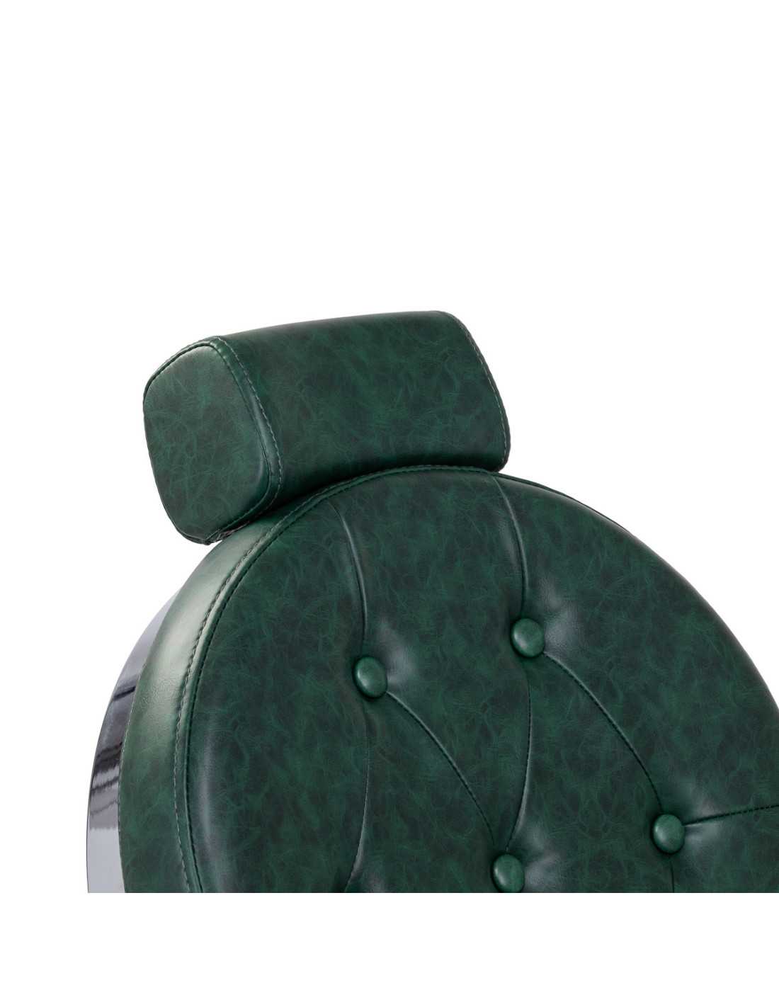 Poltrona da barbiere Cavalese verde con struttura cromata