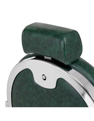 Poltrona da barbiere Cavalese verde con struttura cromata