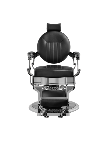 Silberner Friseurstuhl Syracuse, Design und fachmännischer Komfort