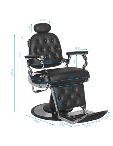Schwarzer Friseurstuhl FRANCESCO – Komfort und Ergonomie für Friseursalons