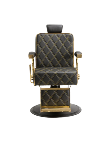 Silla de barbero Maximus dorada y negra: lujo y ergonomía