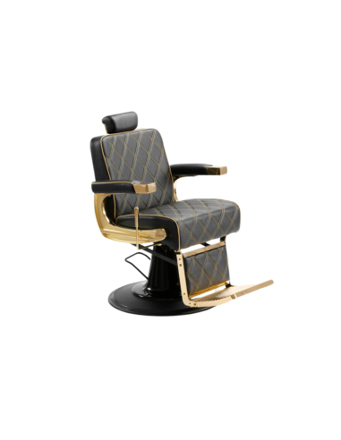 Silla de barbero Maximus Gold & Black V2: lujo dorado y comodidad profesional