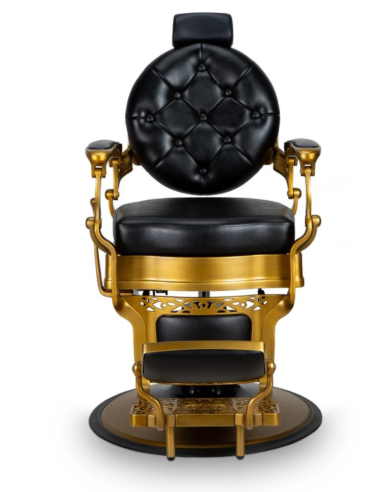 Sillón de barbero Medici Gold: elegancia y estabilidad profesionales