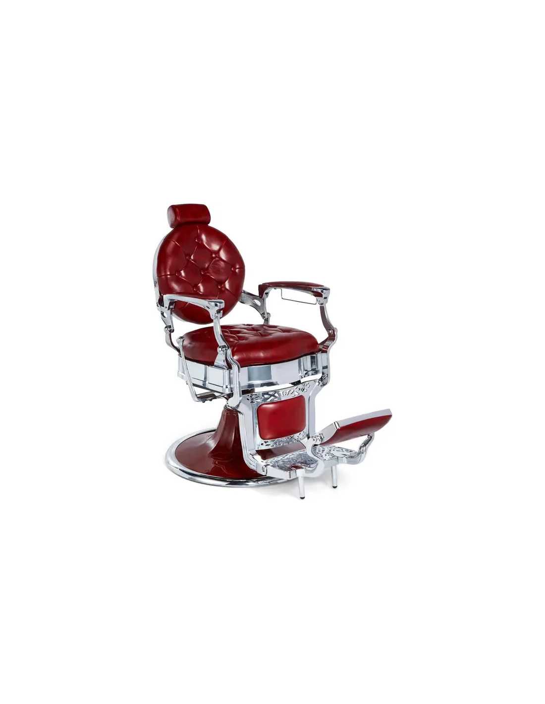 Sillón de barbero rojo y cromado – Medici Rosso Imperiale