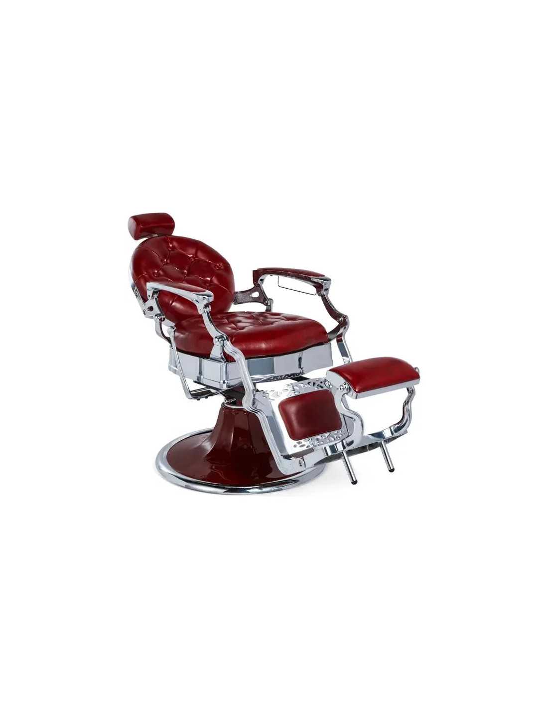 Sillón de barbero rojo y cromado – Medici Rosso Imperiale