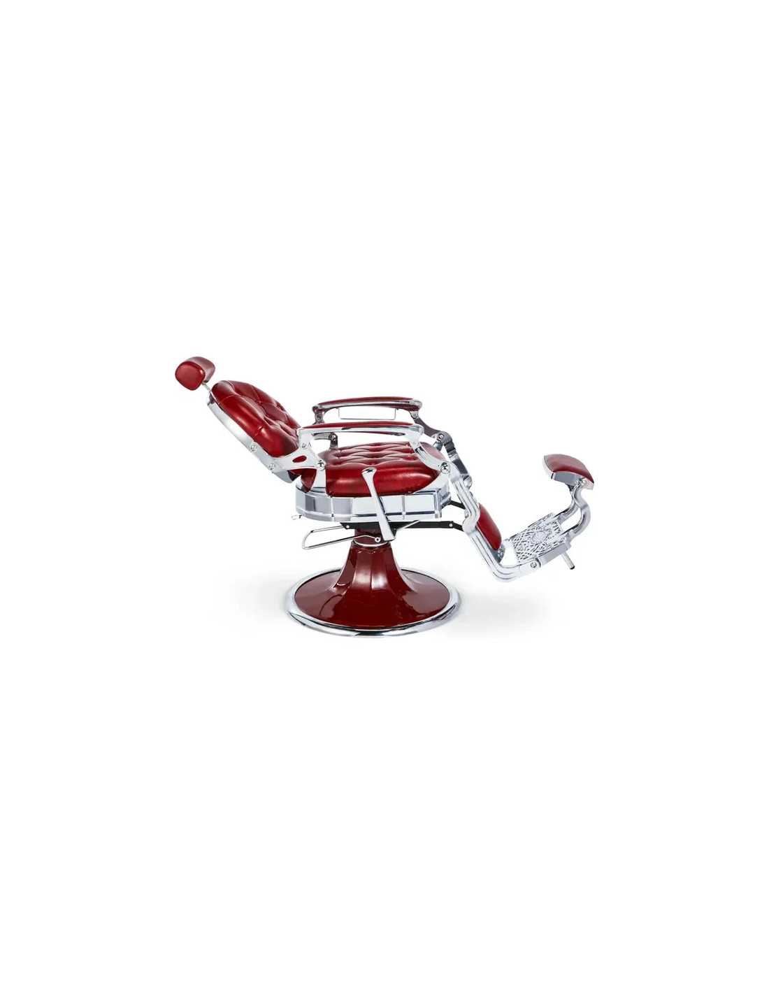 Cadeira de barbeiro vermelha e cromada – Medici Rosso Imperiale